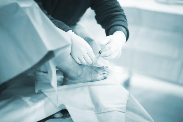 Hospital operating room ankle arthroscopy surgery