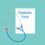 Diabetic foot written in a notebook